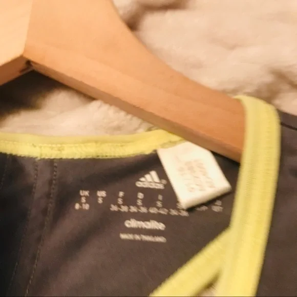 Adidas Grey Yellow Racerback Tank Tops Small - Picture 4 of 6
